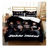 WTYRFV Rock T Tokio Hotel Bettwäsche Set Tröster Bett Weich Und Bequem Mikrofaser Weiche Bettbezug W-12050454-V 135CM x 200CM with 2 Pice Pillowcase 50CM x 75CM